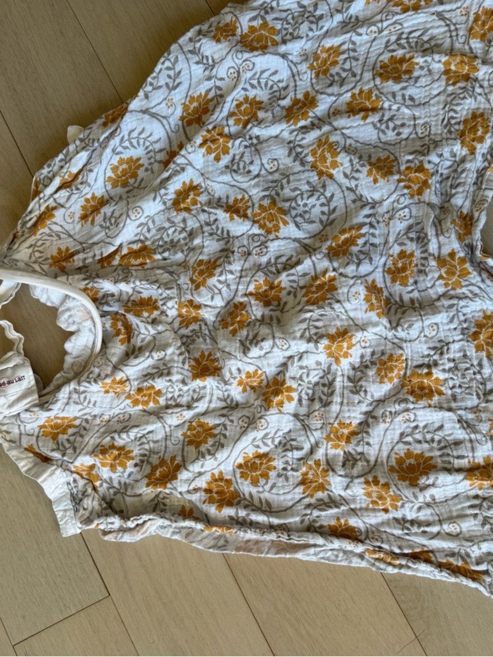 Bebe au Lait Nursing Cover | Orange & Yellow Floral | Adjustable Neckline